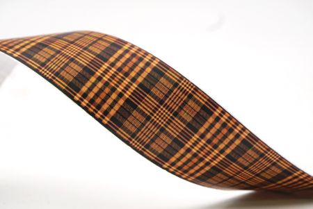 Herbstinspiriertes Orange und braunes Karomuster Band_AI